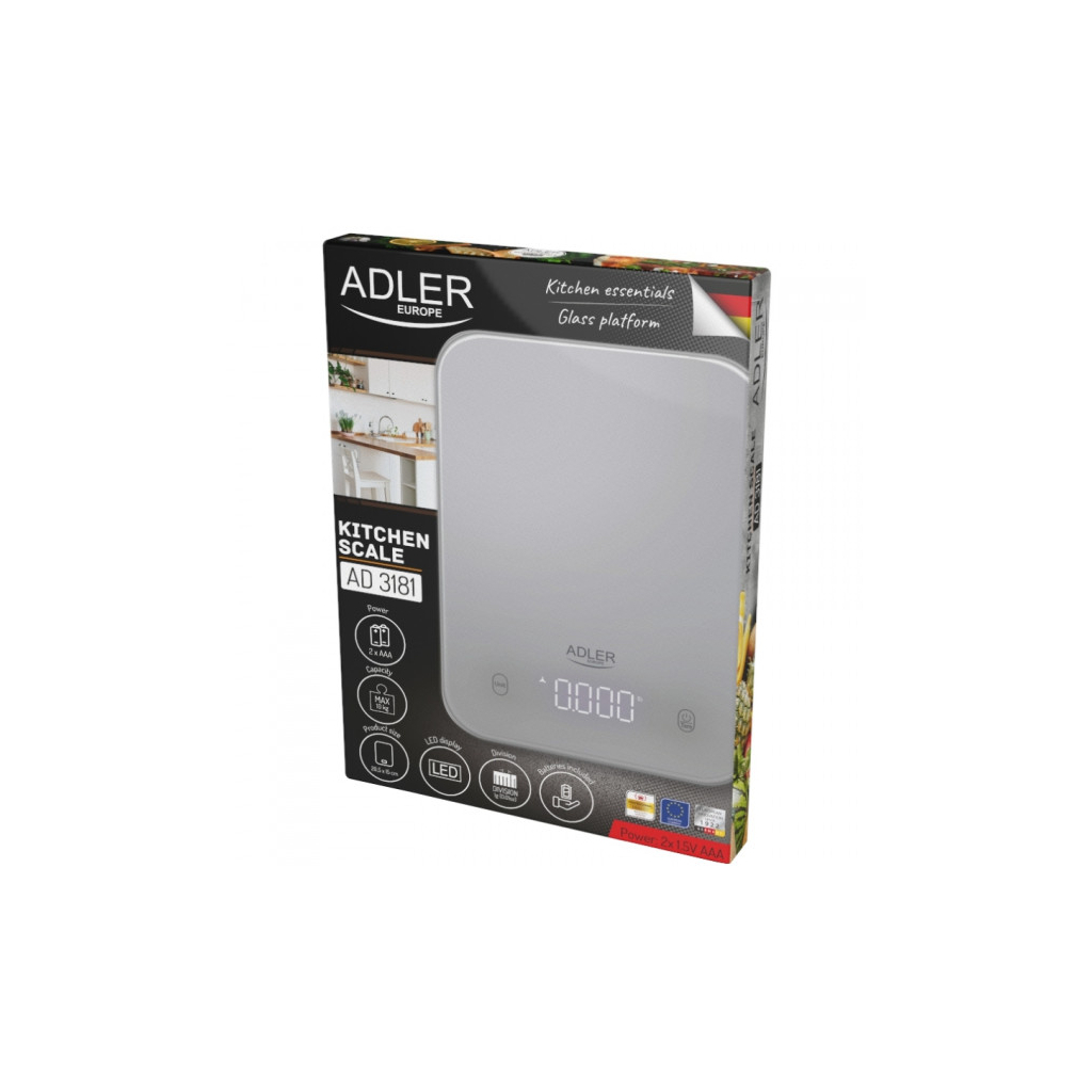Ваги кухонні Adler AD 3181 grey - зображення 4
