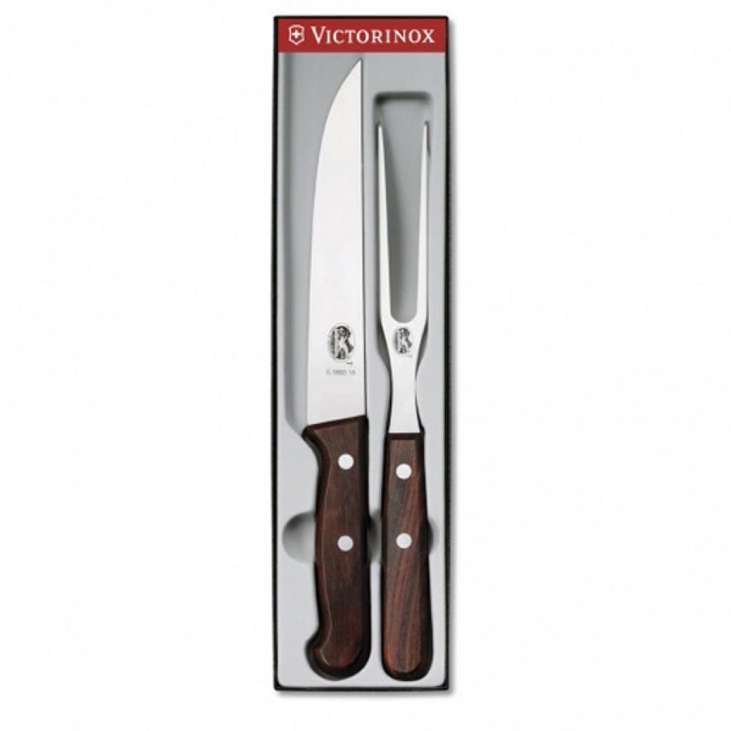 Набір ножів Victorinox Wood ніж + виделка, рожеве дерево (5.1010.2) - зображення 1