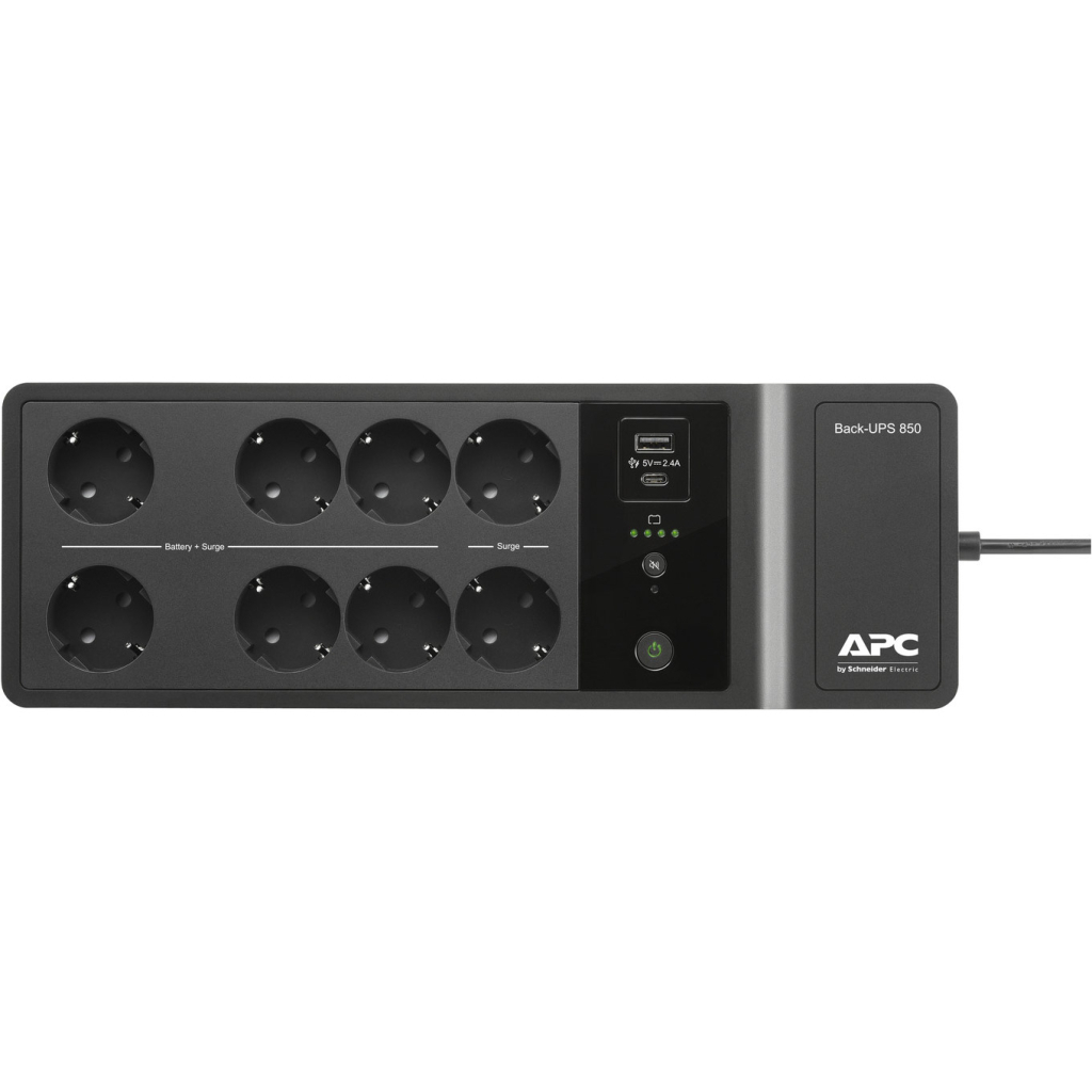 Пристрій безперебійного живлення APC Back-UPS 850VA, 520W (BE850G2-GR) - зображення 3