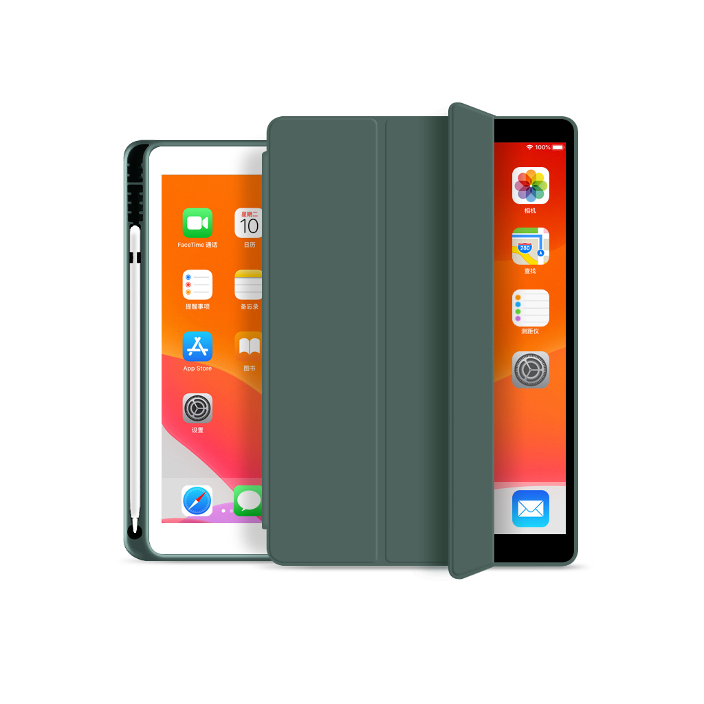 Чохол до планшета BeCover Tri Fold Soft TPU mount Apple Pencil Apple iPad 10.2 2019/2020/2021 Dark Green (706743) - зображення 2