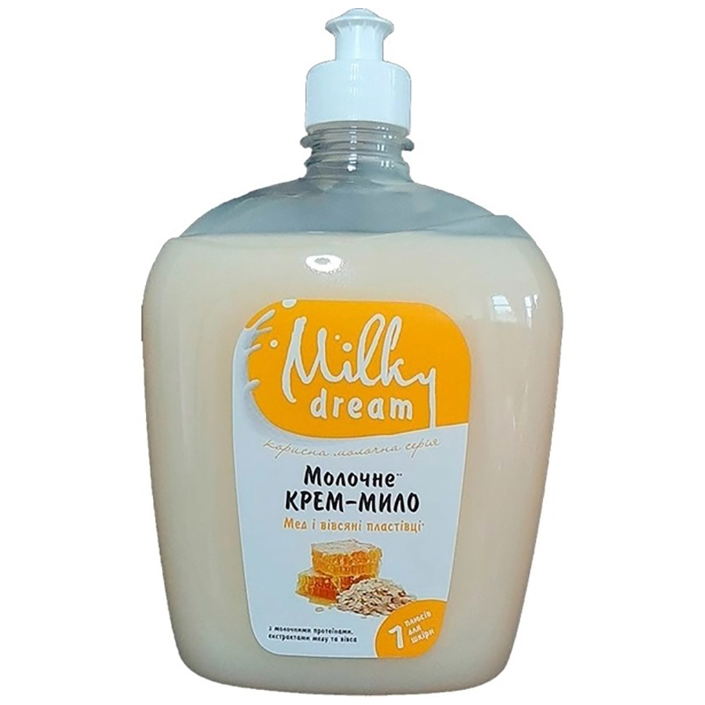 Рідке мило Milky Dream Мед з вівсяними пластівцями пуш-пул 1000 мл (4820205301438) - зображення 1