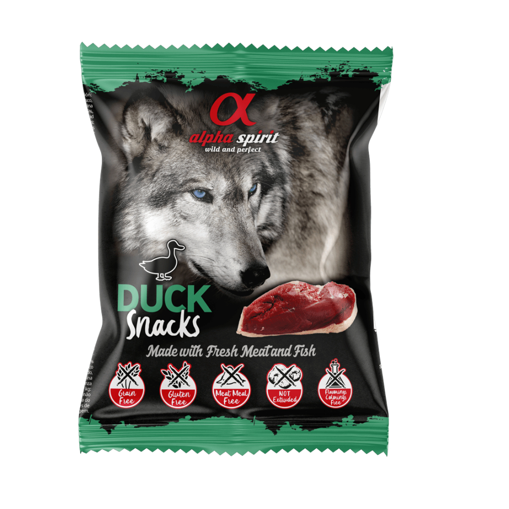 Ласощі для собак Alpha Spirit DOG Snacks Duck напіввологі з качки, кубики 50 г (8436586310059) - зображення 1