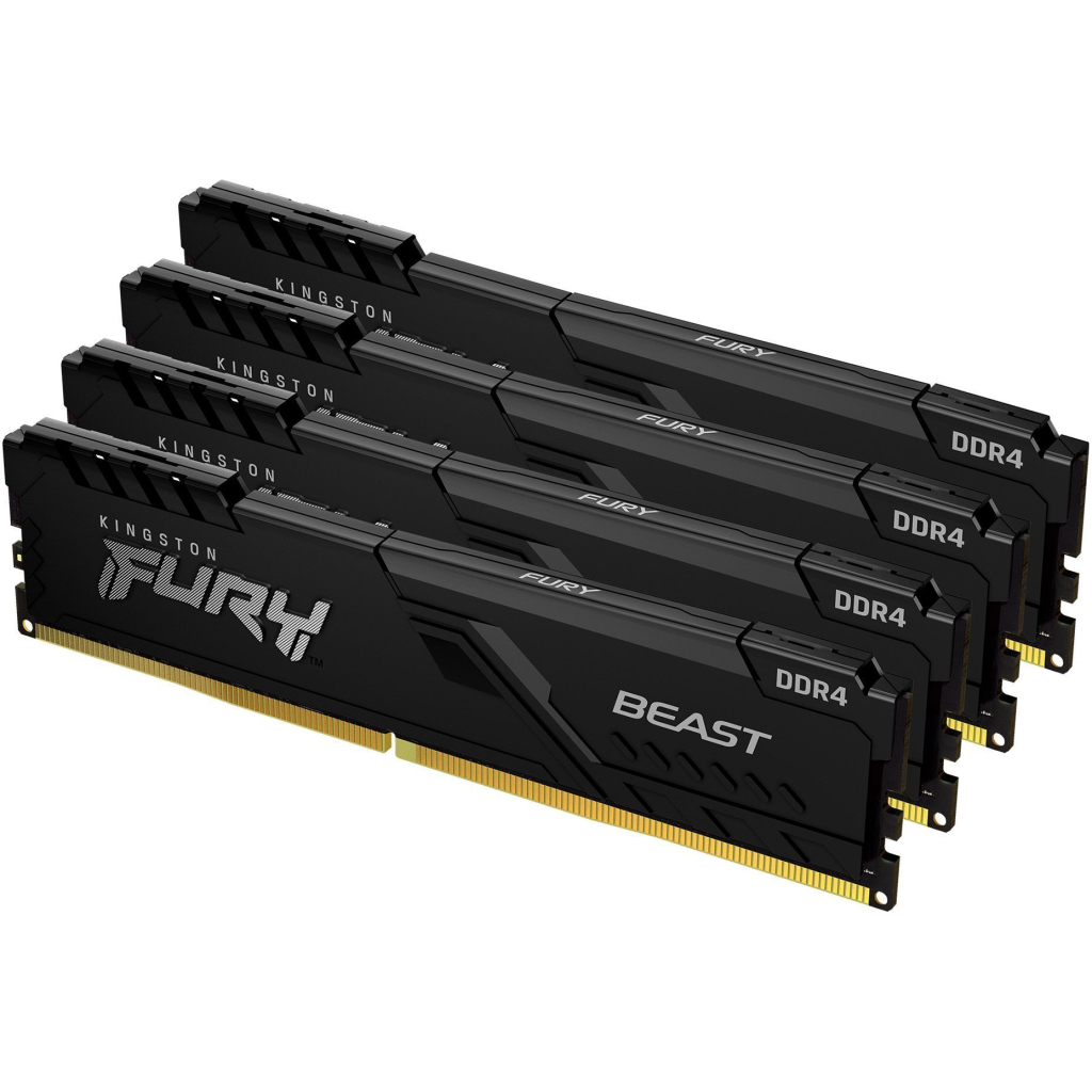 Модуль пам'яті для комп'ютера DDR4 32GB (4x8GB) 3200 MHz Beast Kingston Fury (ex.HyperX) (KF432C16BBK4/32) - зображення 2