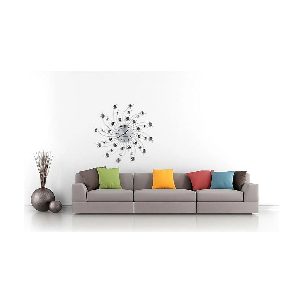 Настінний годинник Esperanza Wall Clock Geneva 50 см з променями з і сталі та кристалами (EHC004) - зображення 3