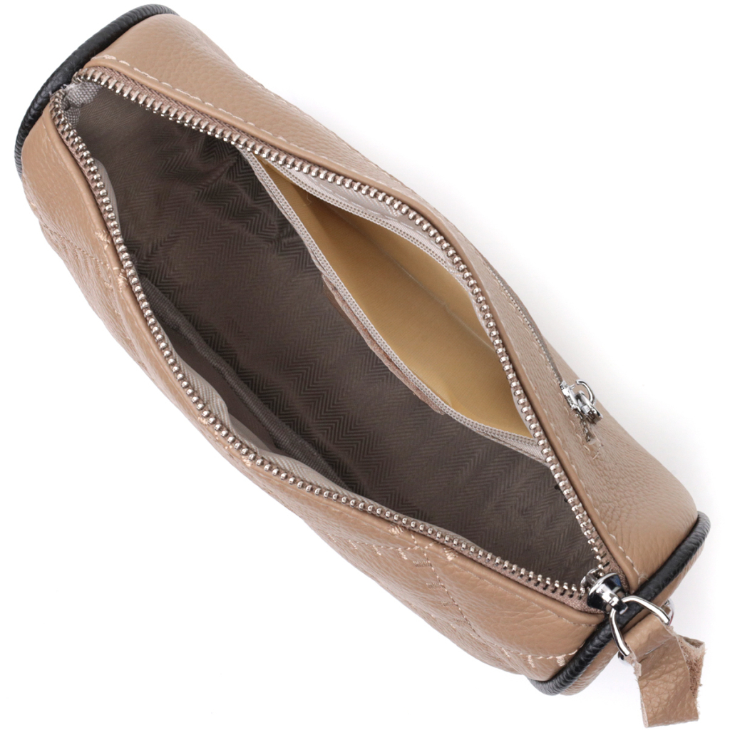 Сумка Vintage Напівкругла крос-боді жіноча з натуральної шкіри Бежева (22392) - зображення 6