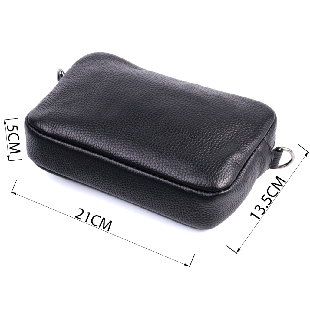 Сумка Shvigel Крос-боді з зернистої натуральної шкіри Чорна (22842) - зображення 3