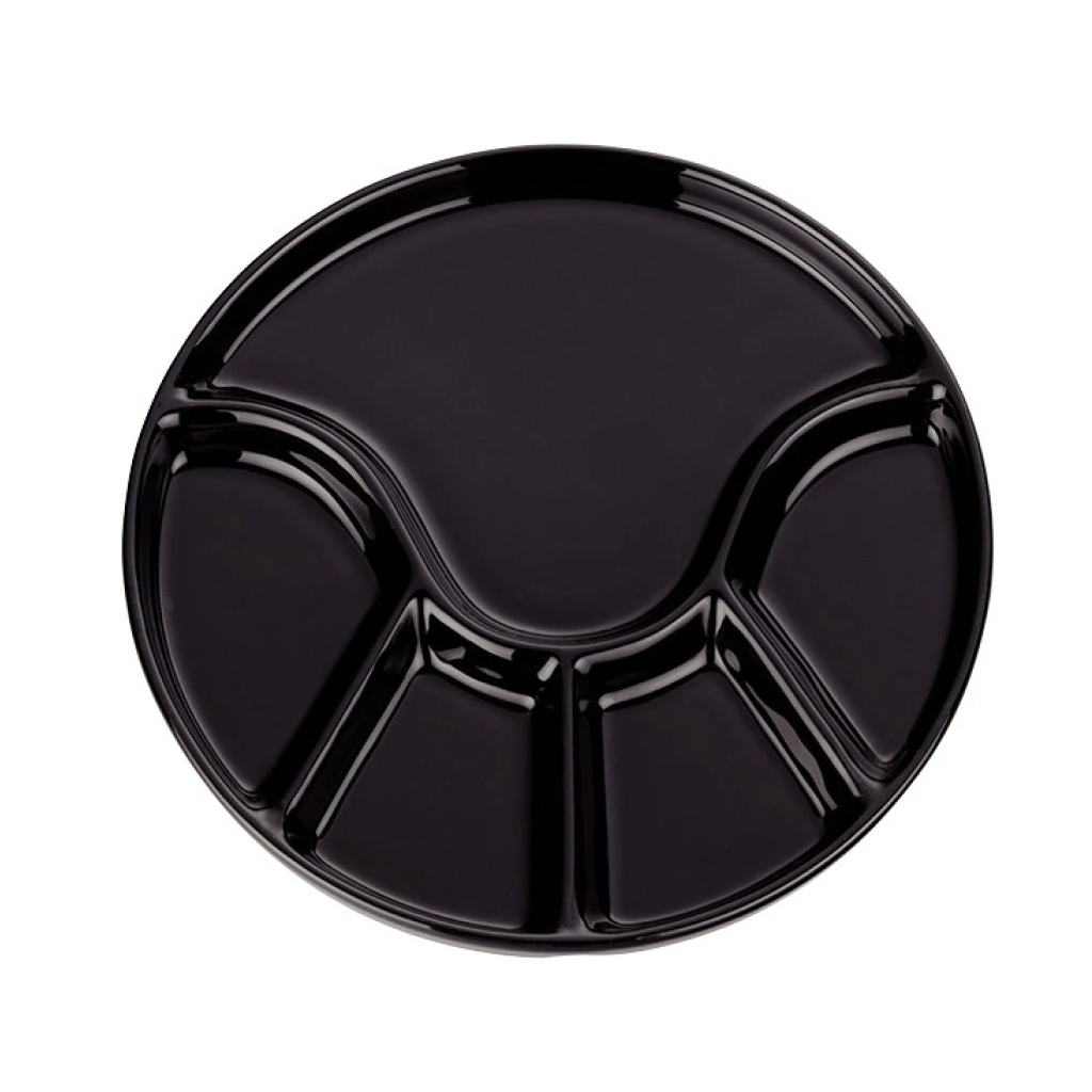 Менажниця Kela Anneli для фондю керамічна, 21.5х2 см, чорна (67404) - зображення 1