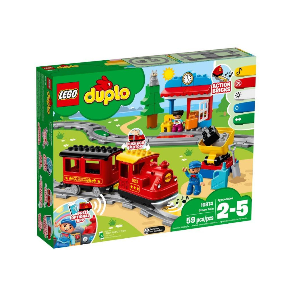 Конструктор LEGO DUPLO Потяг на паровій тязі 59 деталей (10874) - зображення 1
