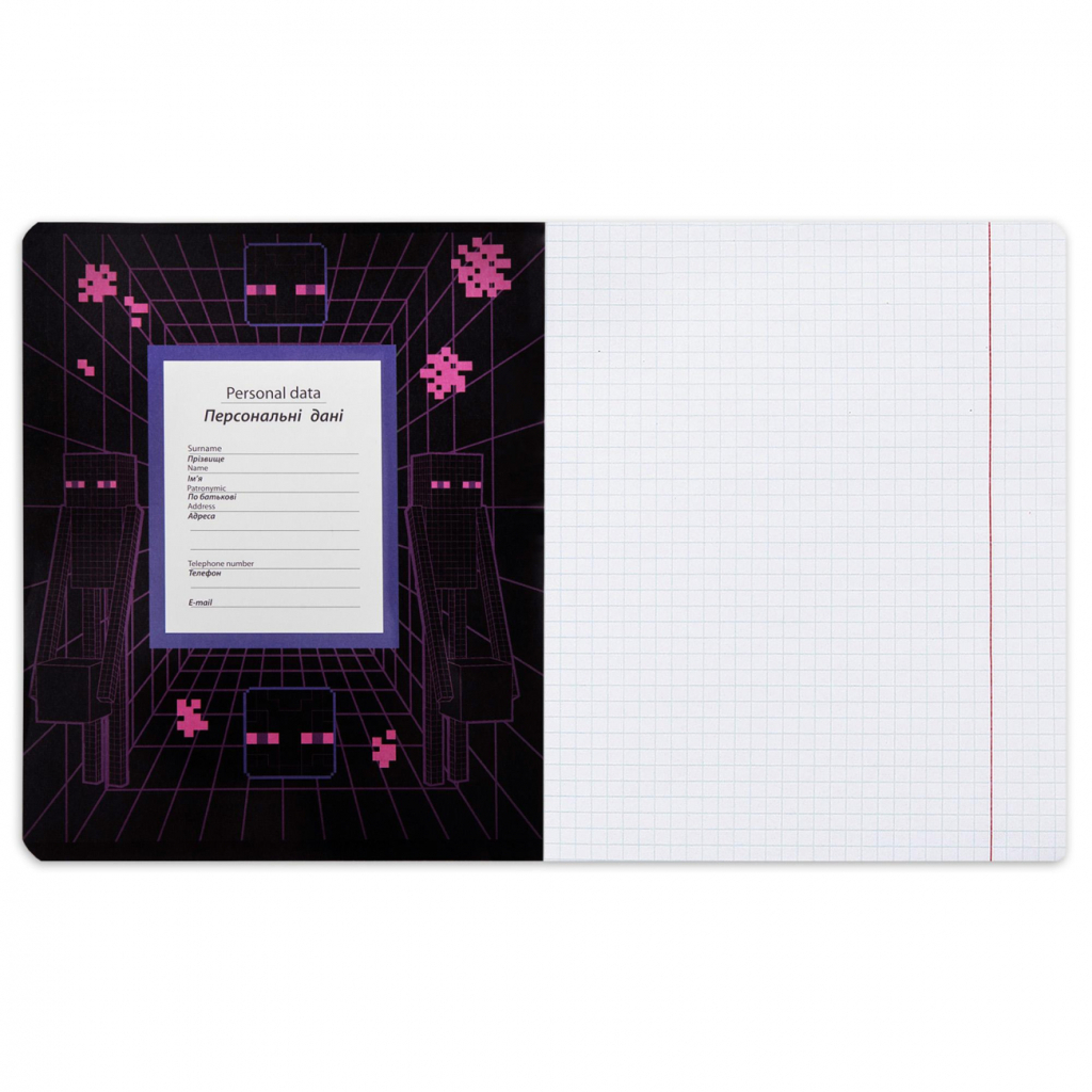 Зошит Yes Minecraft. Black 12 аркушів клітинка (767495) - зображення 5