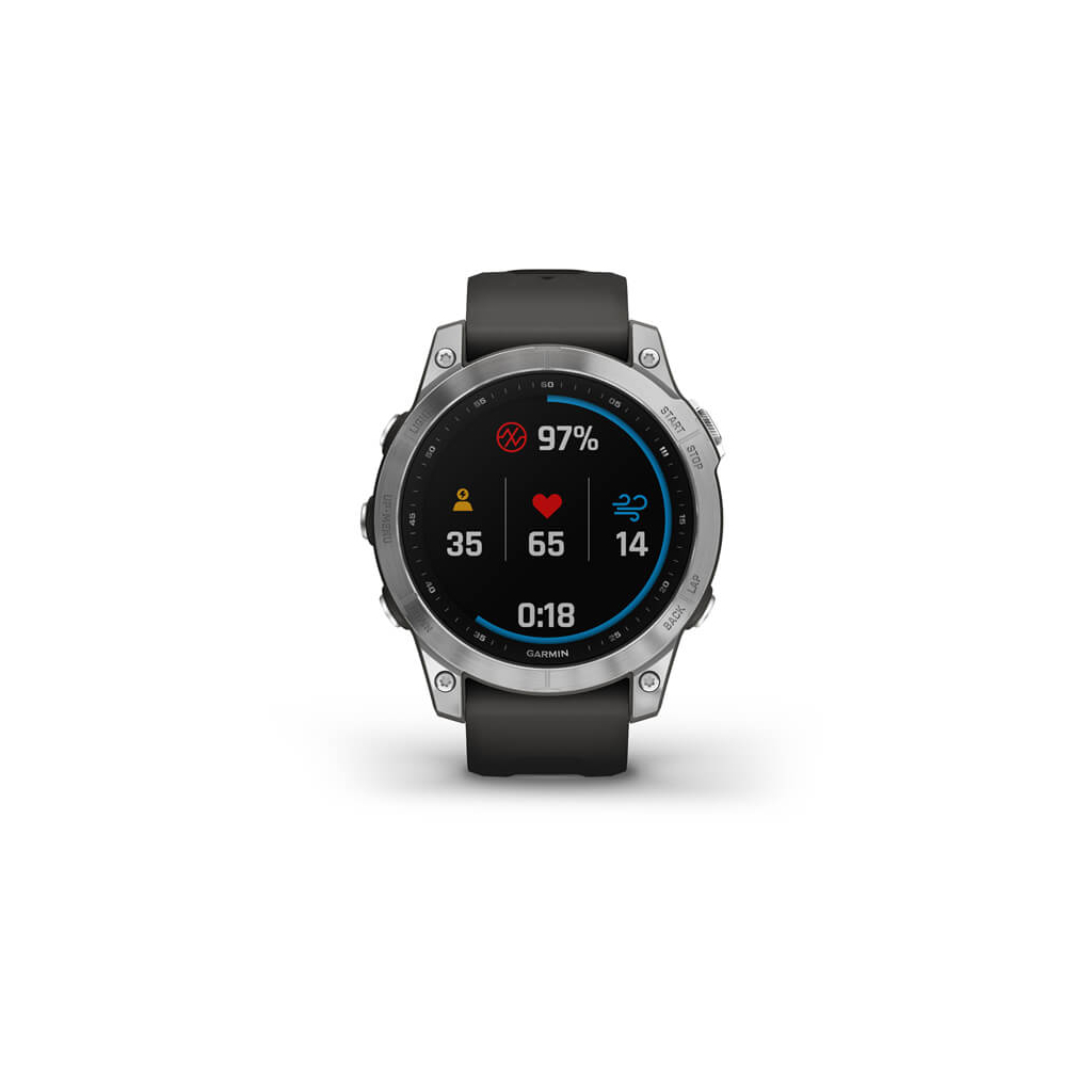 Смарт-годинник Garmin fenix 7, Silver w/ Graphite Band, GPS (010-02540-01) - зображення 4