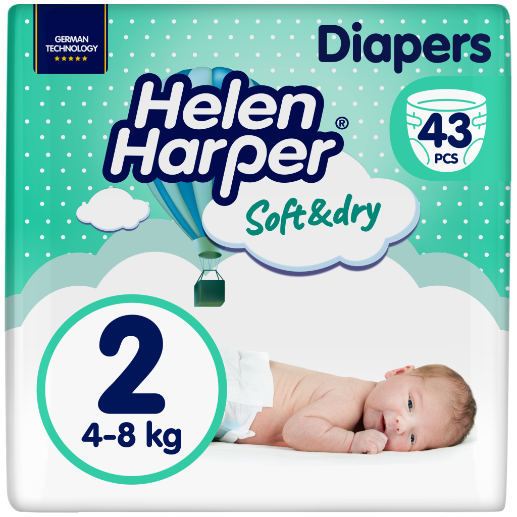 Підгузки Helen Harper Soft&Dry New Mini Розмір 2 (4-8 кг) 43 шт (2316770) - зображення 1