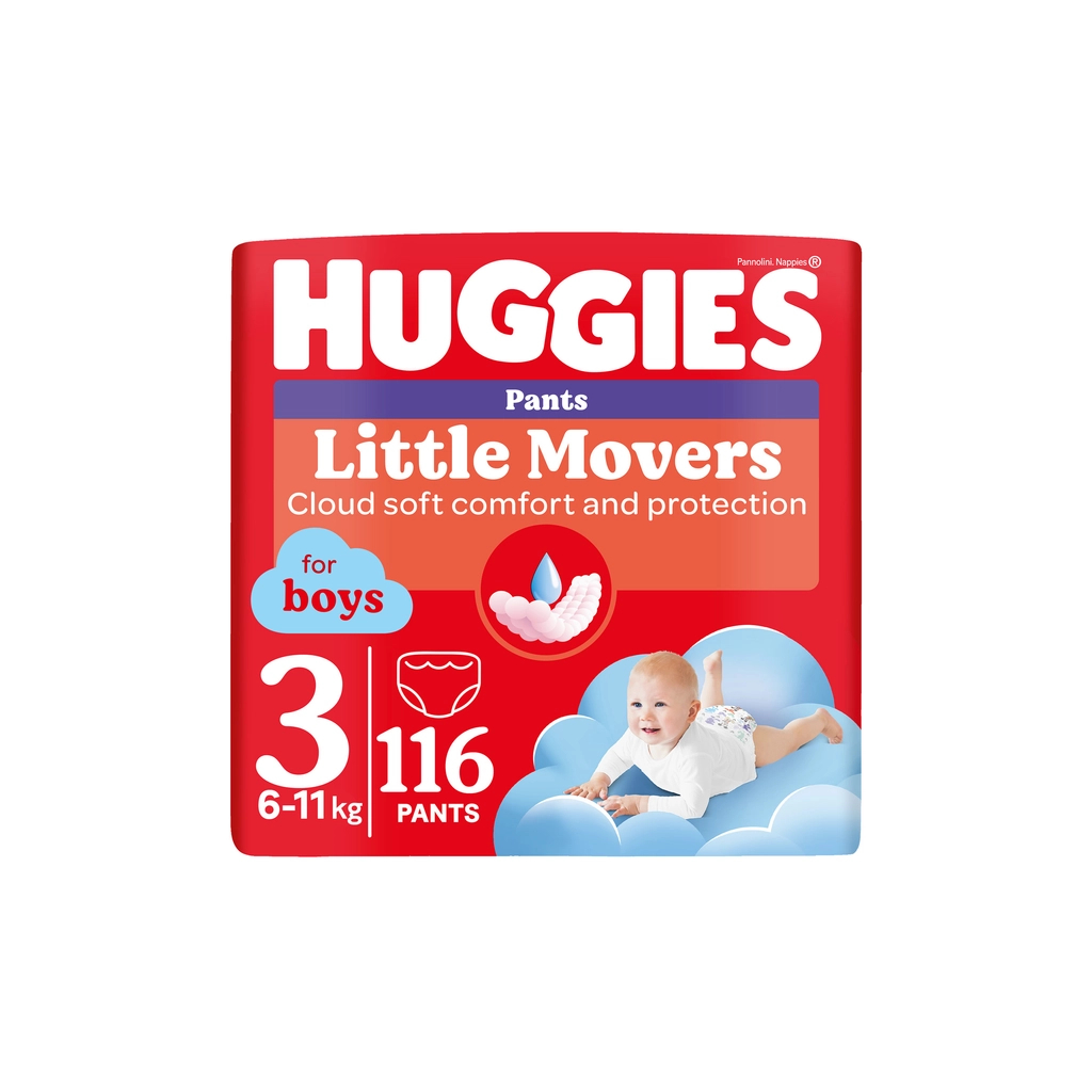 Підгузки Huggies Little Movers/Pants 3 M-Pack 6-11 кг для хлопчиків 116 шт (5029054568026) - зображення 1