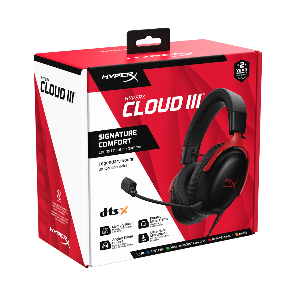 Навушники HyperX Cloud III Black-Red (727A9AA) - зображення 9