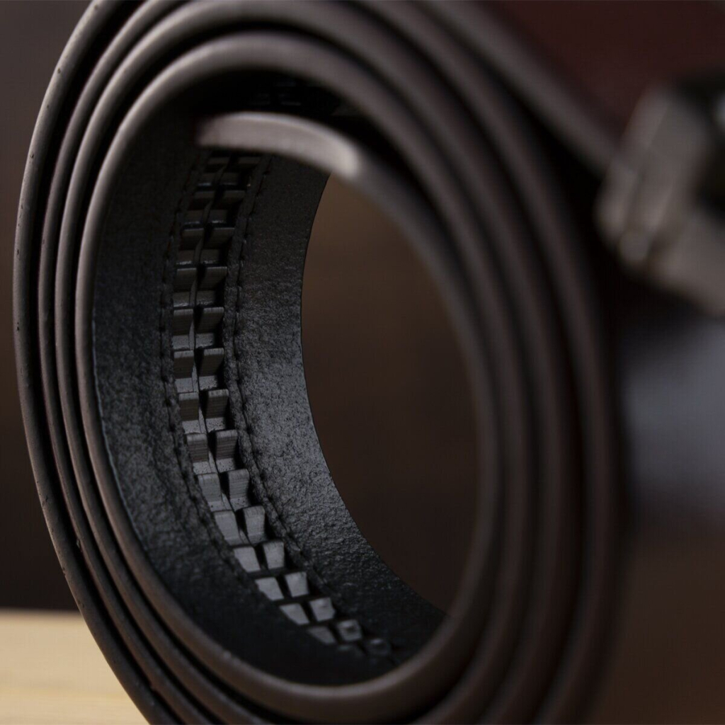 Ремінь Vintage Чоловічий із затемненою пряжкою автомат Коричневий (20296) - зображення 7