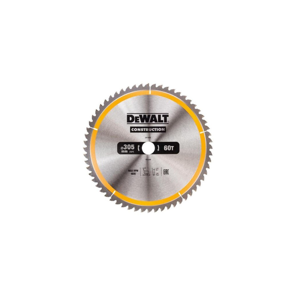 Диск пильний DeWALT СONSTRUCTION ,305 х 30 мм, 60 z, АТВ, 5 град (DT1960) - зображення 1