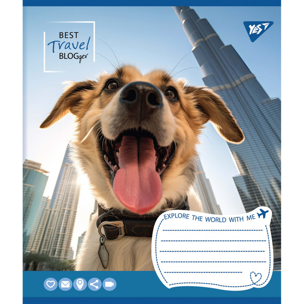 Зошит Yes Best travel blogger 24 аркушів клітинка (767012) - зображення 3