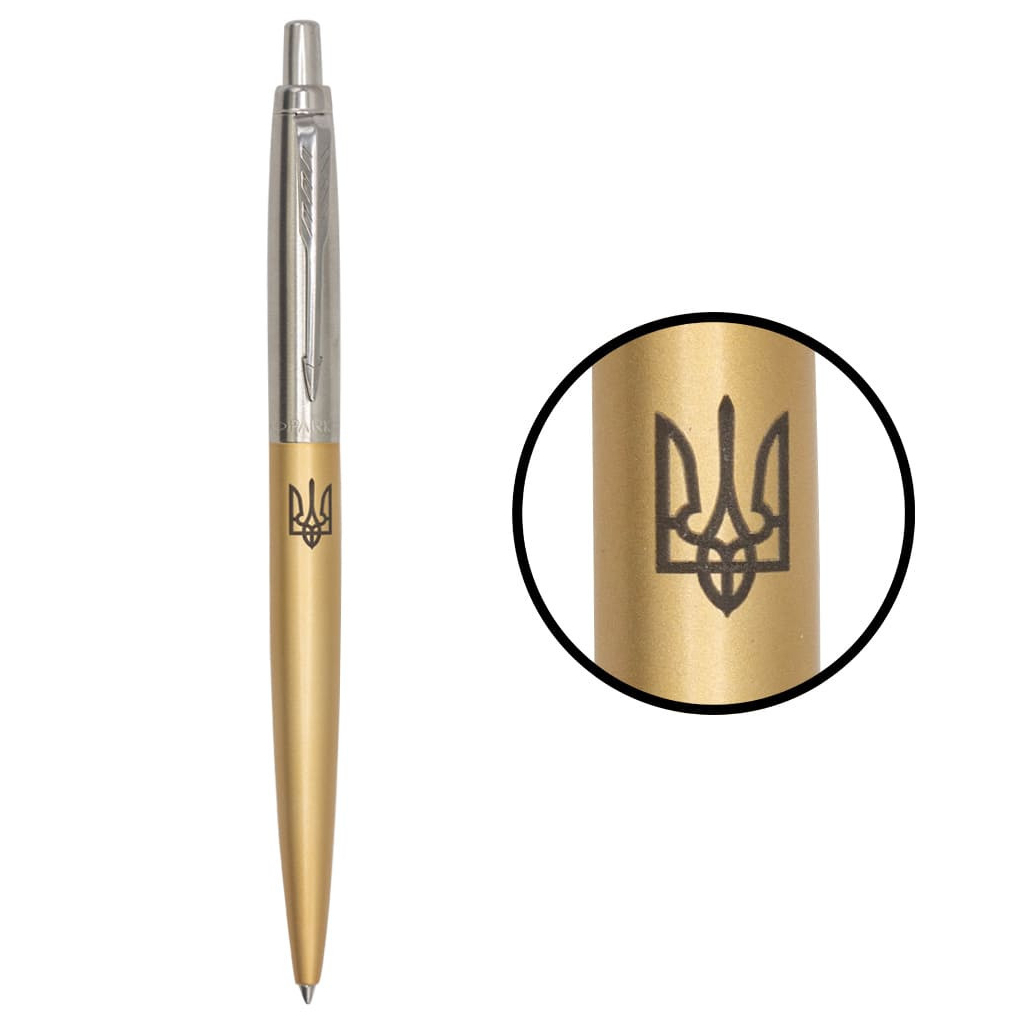 Ручка кулькова Parker JOTTER 17 XL UKRAINE Matt Gold CT BP Трезубец (13432_T001b) - изображение 1