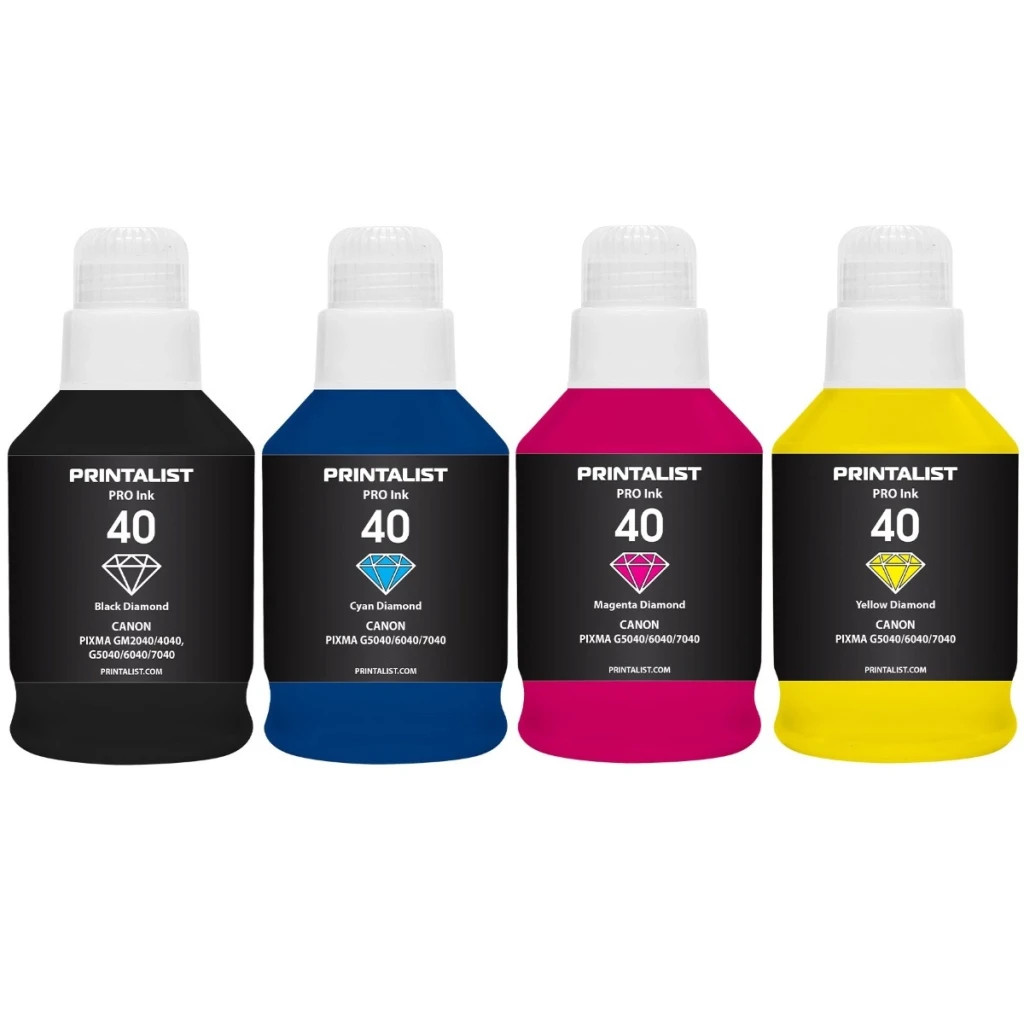 Чорнило Printalist Canon GI-40 для G5040/G6040 4х190г BP/C/M/Y SET Pigm/Water. (PL40SET4) - зображення 1