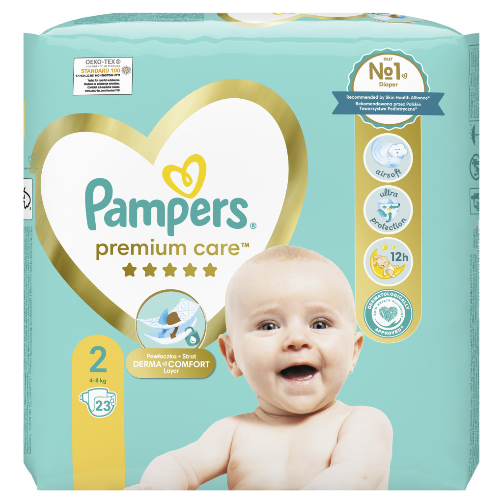 Підгузки Pampers Premium Care Mini Розмір 2 (4-8 кг), 23 шт (8001841104652) - зображення 2