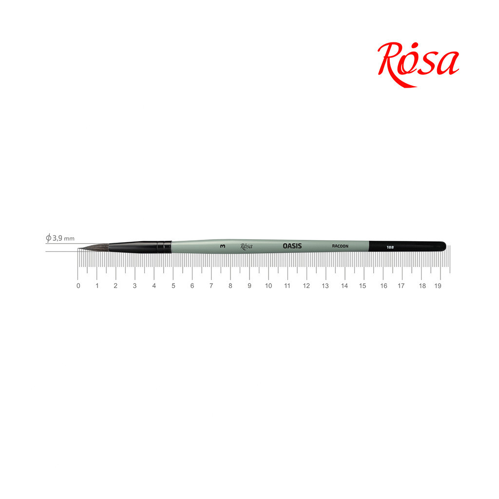 Пензлик для малювання Rosa Єнот круглий OASIS 188, № 3 (4823098516941) - зображення 1