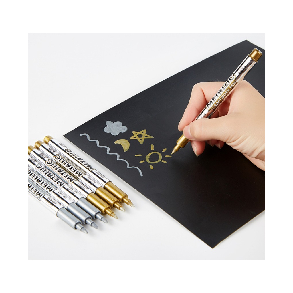 Маркер Baoke 1,5 мм срібний Металік (MARK-PER-BAO-MP550S) - зображення 2