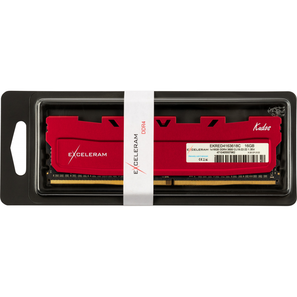 Модуль пам'яті для комп'ютера DDR4 16GB 3600 MHz Red Kudos eXceleram (EKRED4163618C) - зображення 3