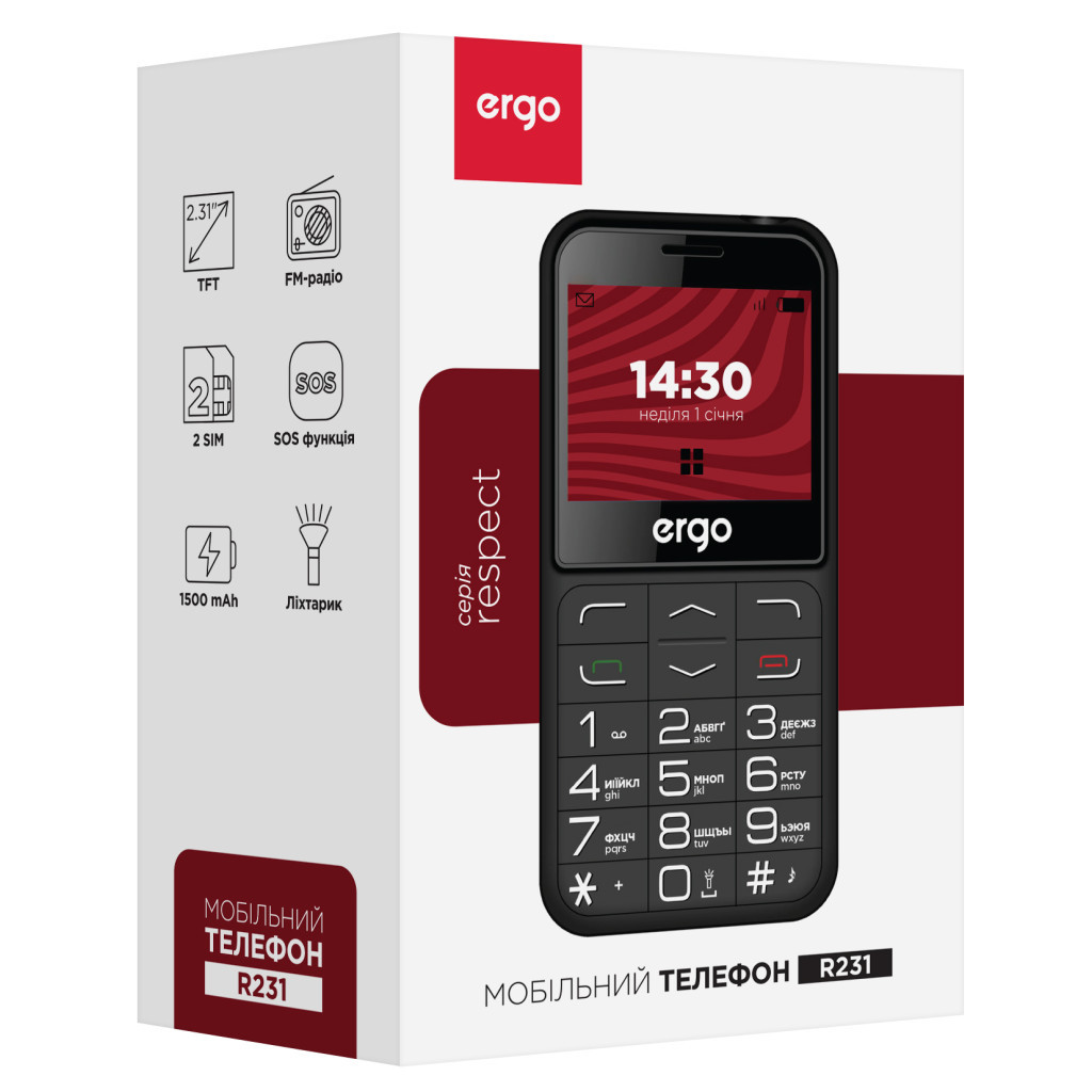 Мобільний телефон Ergo R231 Black - зображення 7