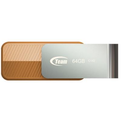USB флеш накопичувач Team 64GB C142 Brown USB 2.0 (TC14264GN01) - зображення 1