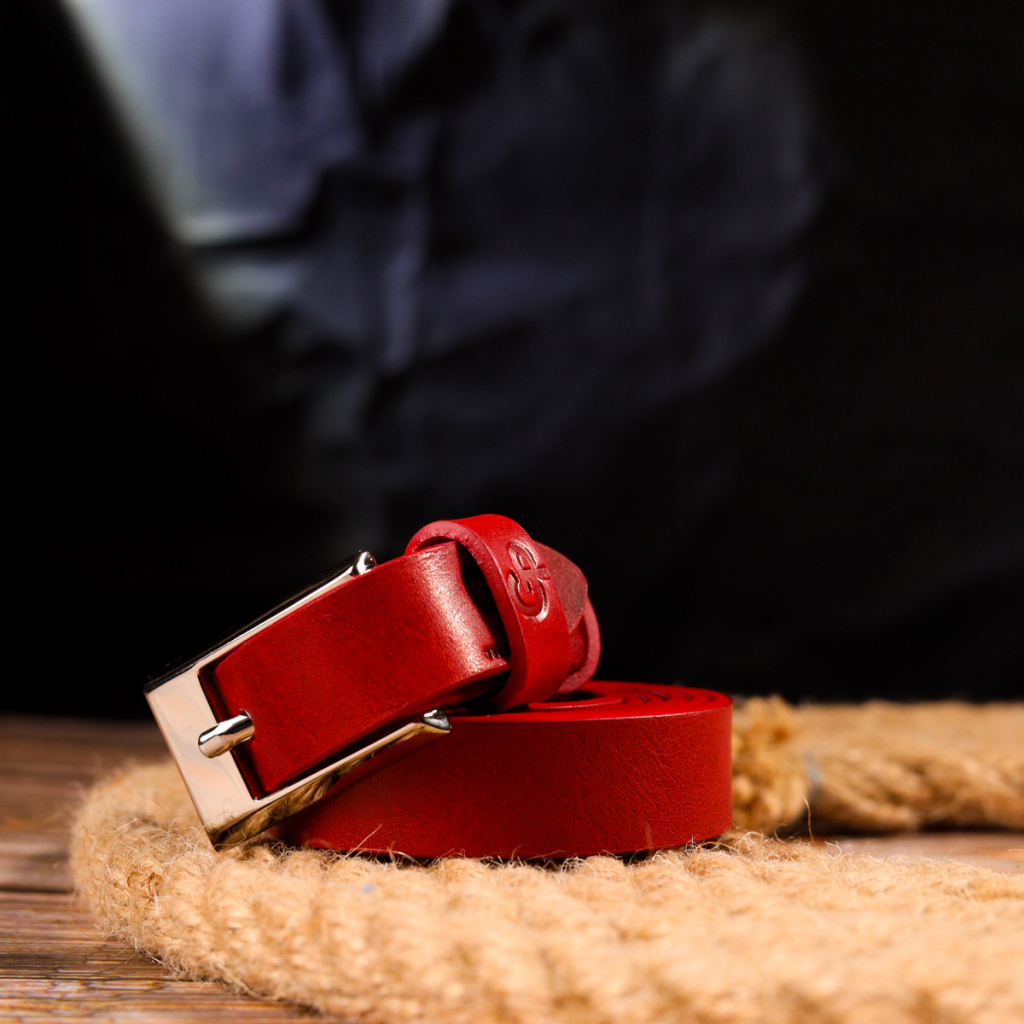 Ремінь Grande Pelle Жіночий з натуральної шкіри Червоний (21445) - зображення 10