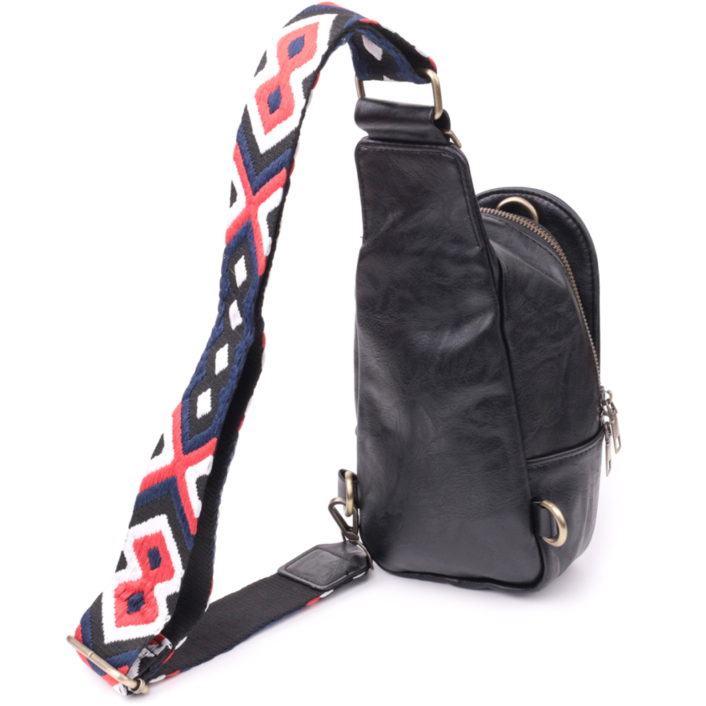 Сумка Vintage Жіноча слінг через плече з екошкіри Чорна (sale_15117) - зображення 2