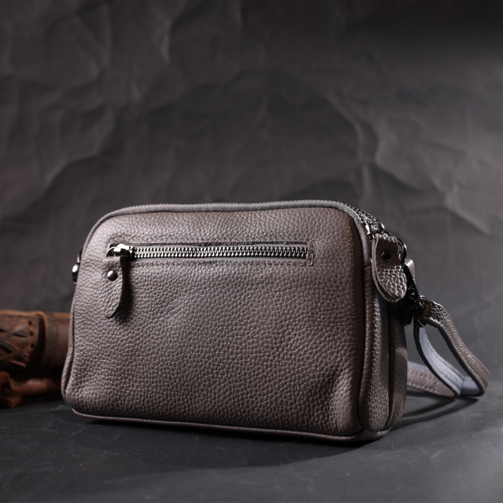 Сумка Vintage З натуральної шкіри Сіра (22278) - зображення 10