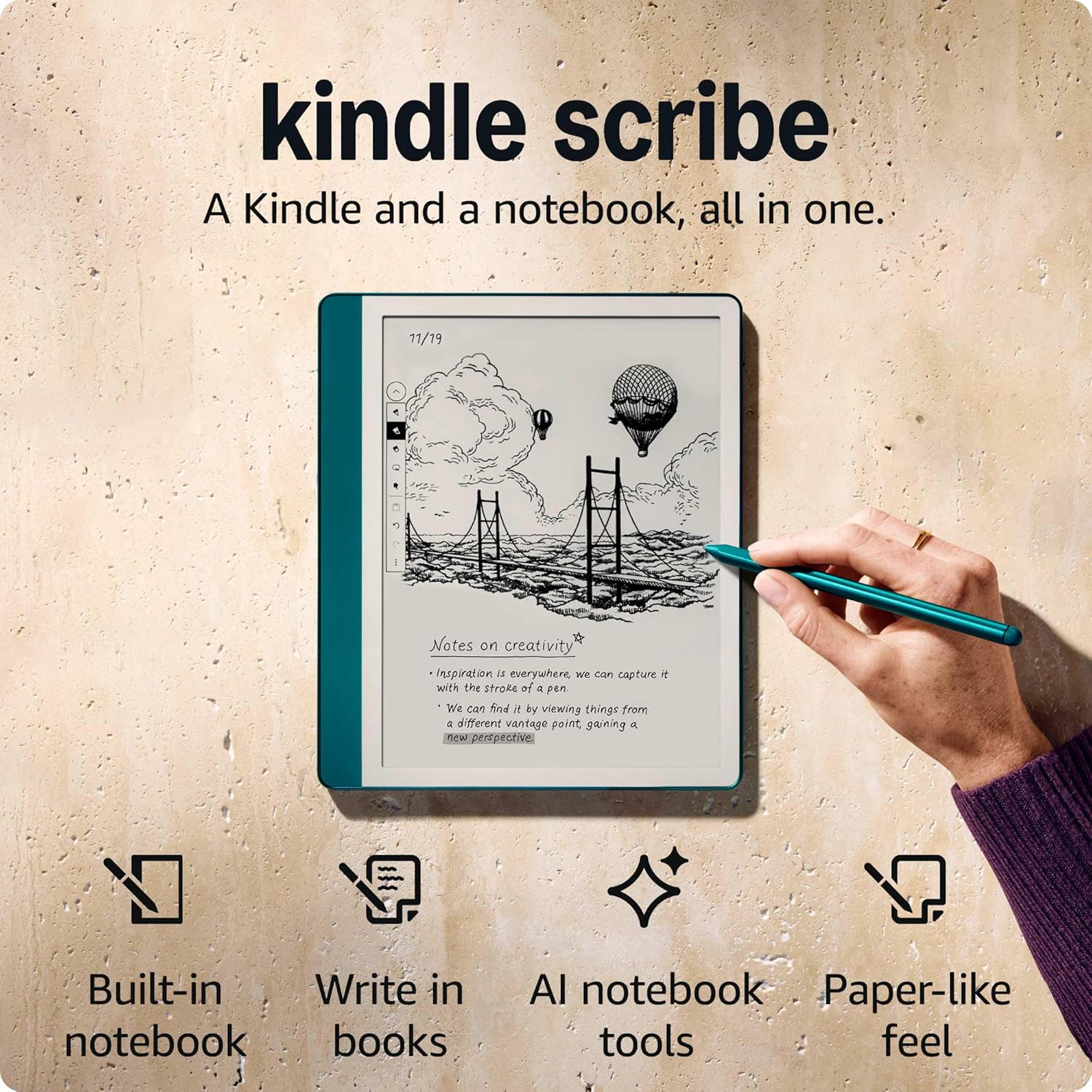Електронна книга Amazon Kindle Scribe (1st Gen) (2024) 64GB Metallic Jade_JP - зображення 2