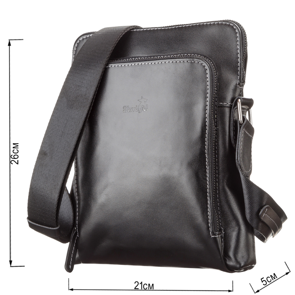 Сумка Shvigel Шкіряна Чорна (11101) - зображення 3