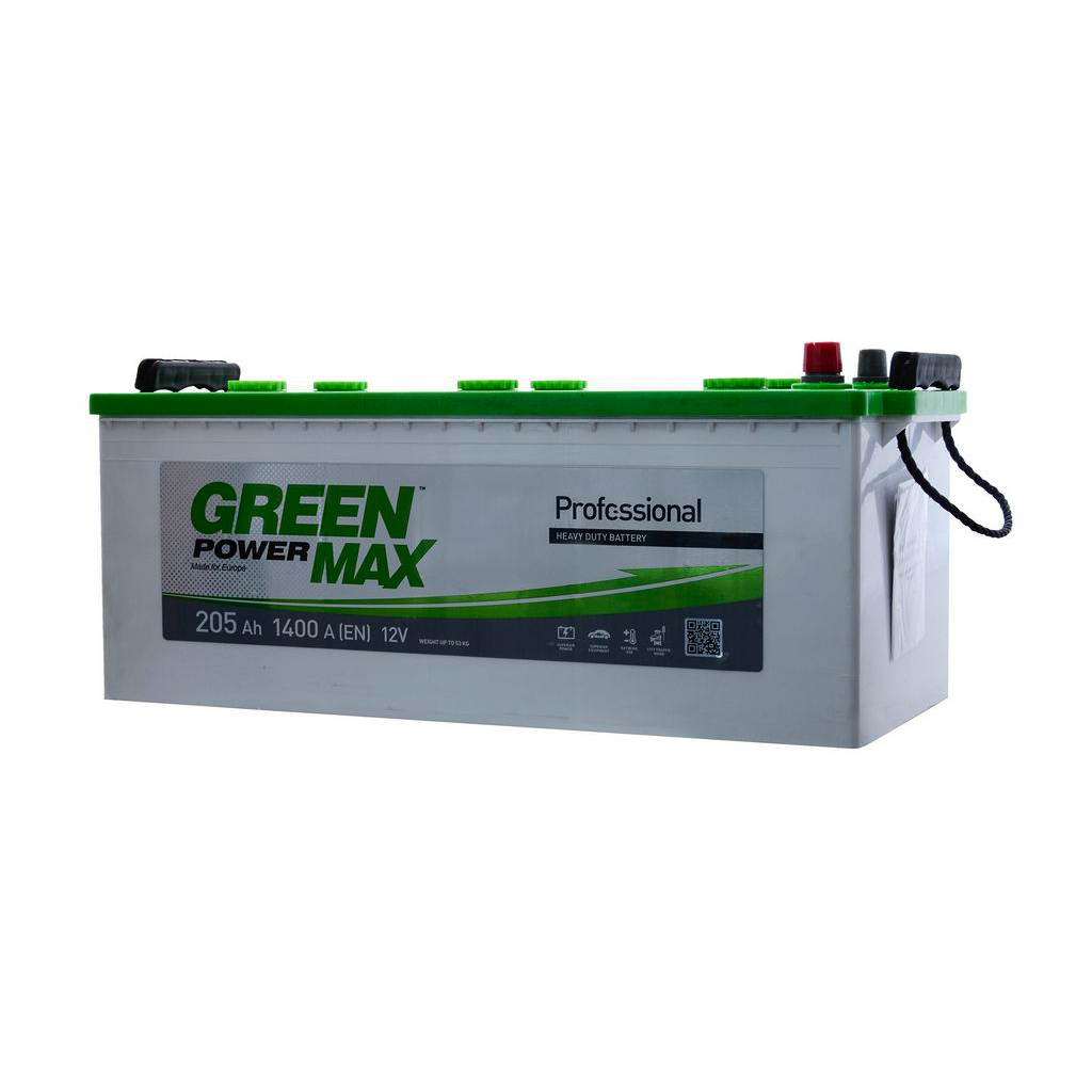 Акумулятор автомобільний GREEN POWER MAX 205Ah збоку (+/-) (000022375) - зображення 1