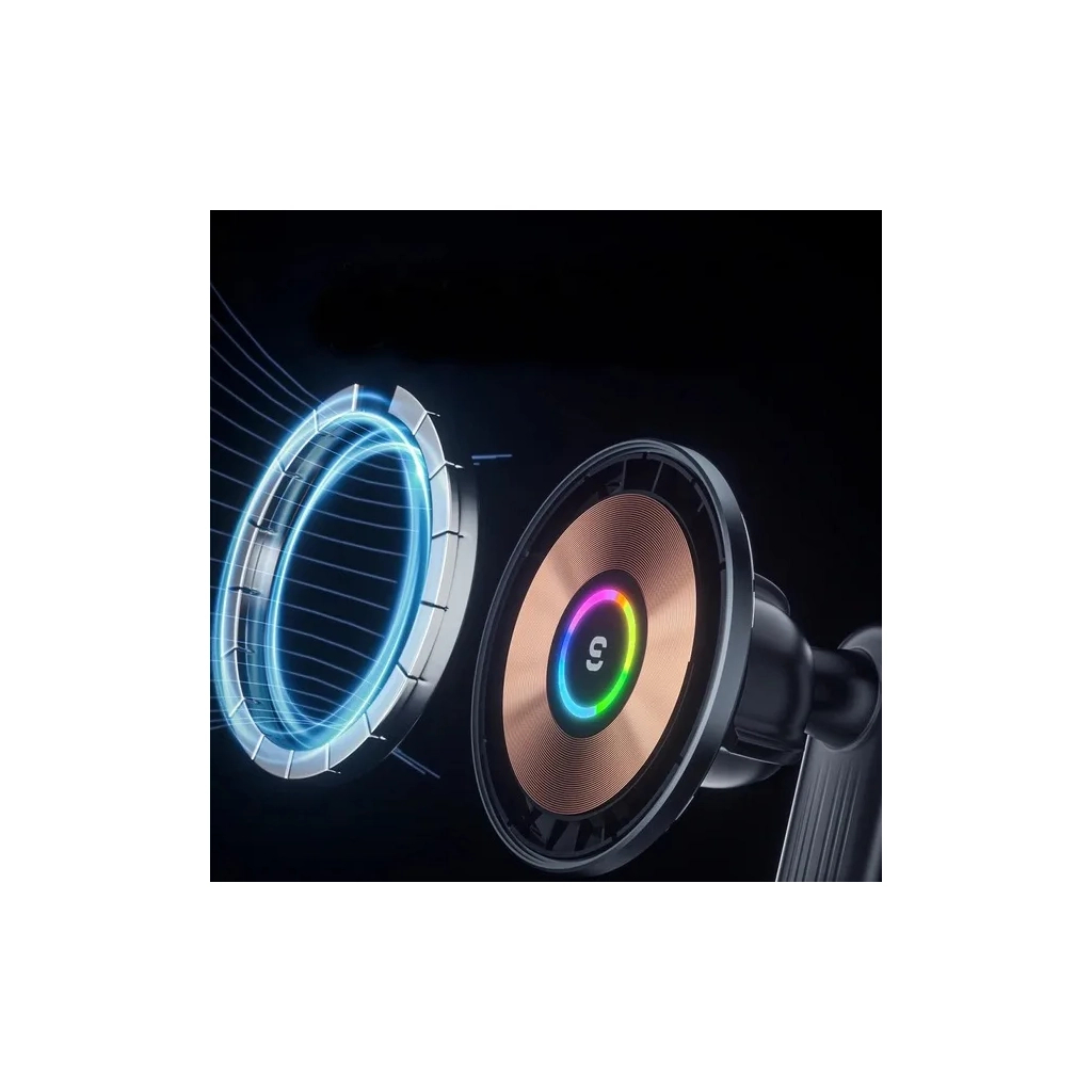 Універсальний автотримач Essager Arpege 15W Magnetic Wirless Car Charger with Phone Holder Function (Rotate Version) Black (EZJCX-GY01B-Z) - зображення 4