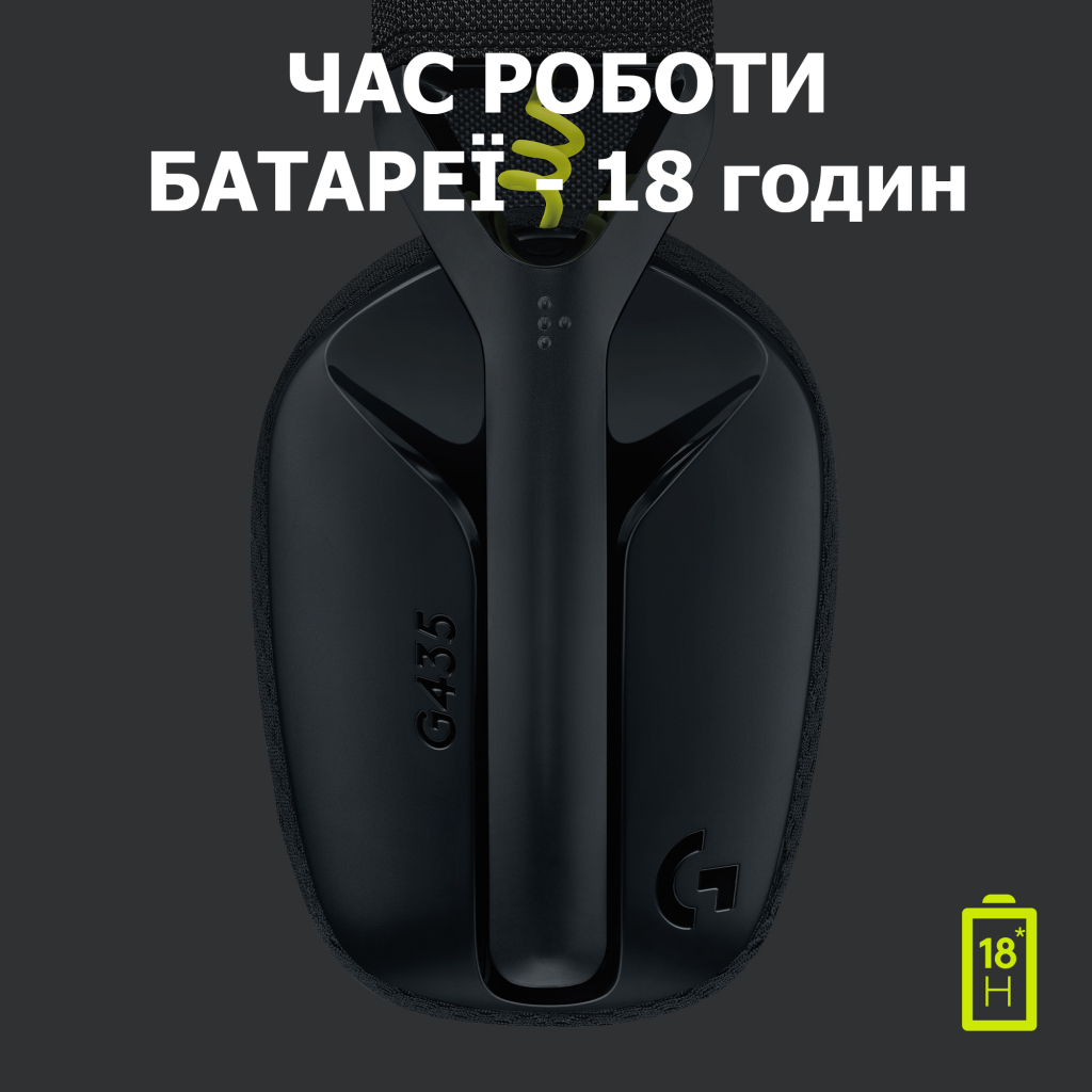 Навушники Logitech G435 Lightspeed Wireless Gaming Headset Black (981-001050) - зображення 6