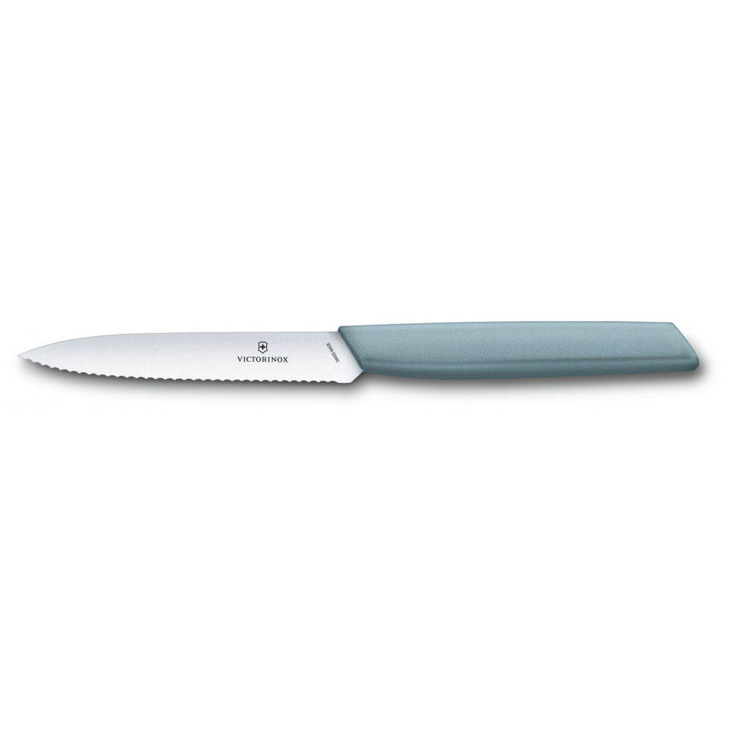 Кухонний ніж Victorinox Swiss Modern Paring Serrate 10см Blue (6.9006.10W21) - зображення 1