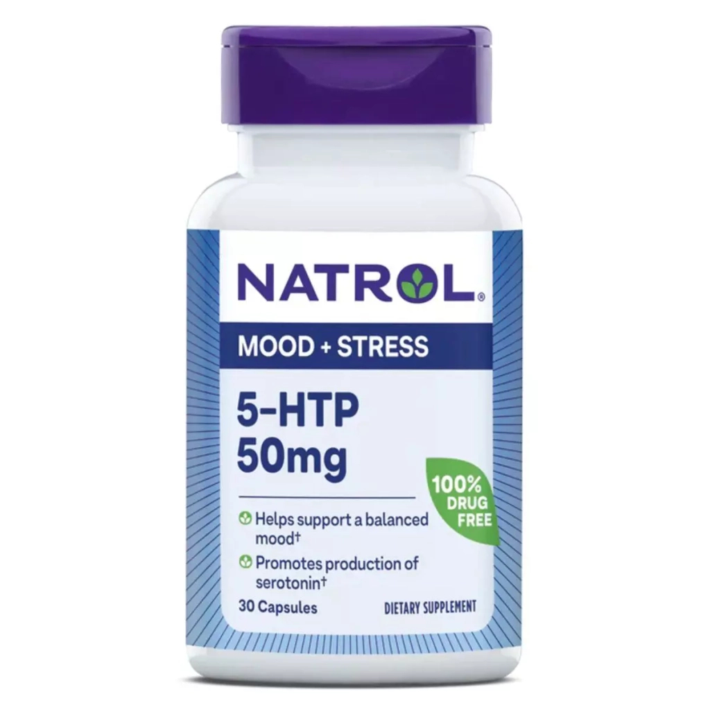 Амінокислота Natrol 5-HTP (Гідрокситриптофан), 50 мг, 5-HTP, 30 капсул (NTL00884) - зображення 1