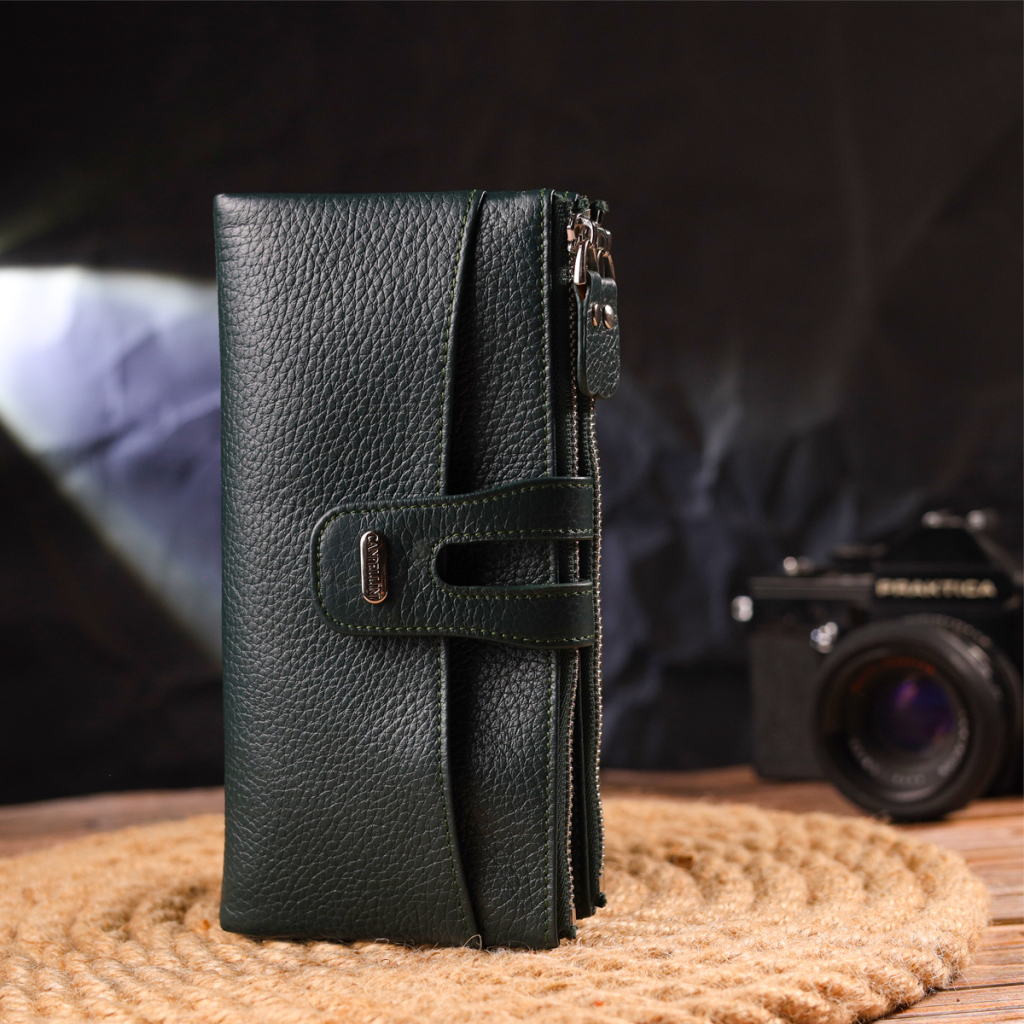 Гаманець Canpellini З натуральної шкіри Зелений (21633) - зображення 9