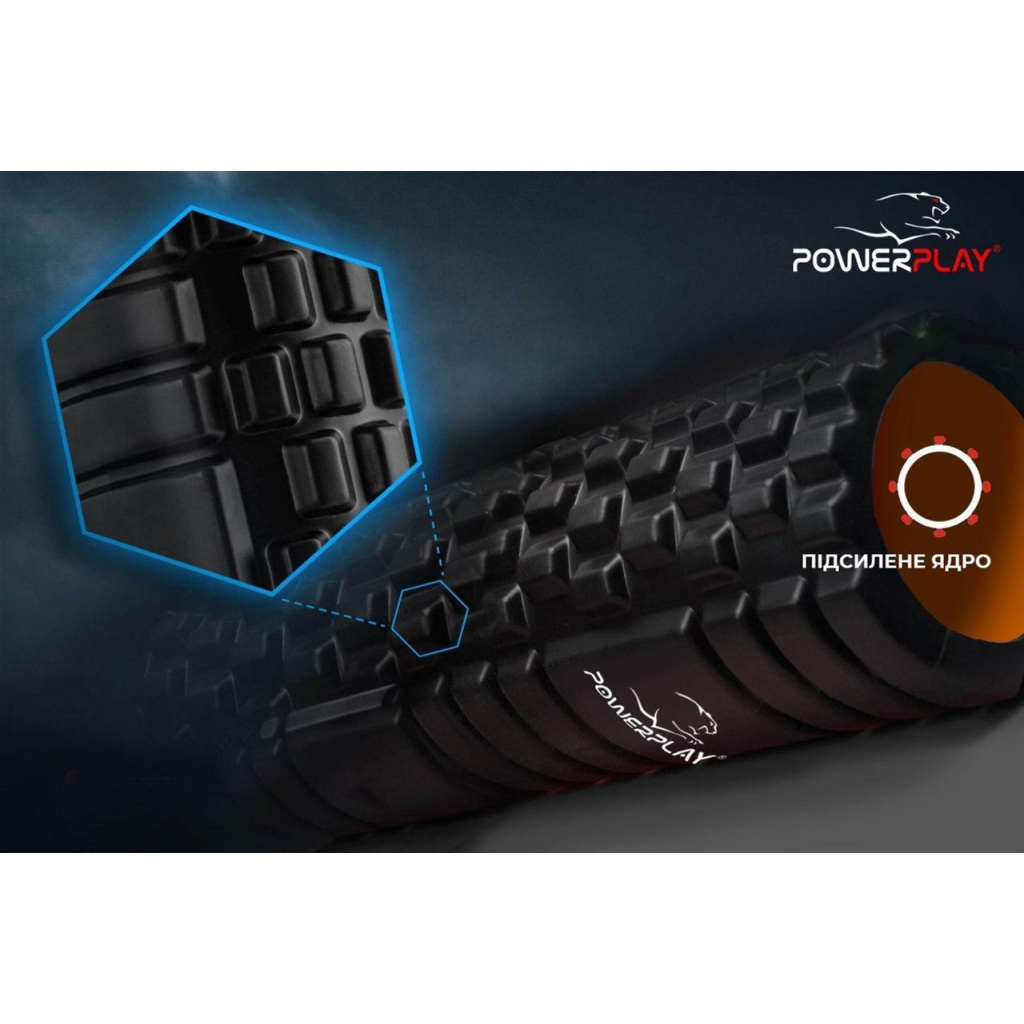Масажний ролик PowerPlay 4025 Чорно-Помаранчевий (PP_4025_Black/Orange) - зображення 3