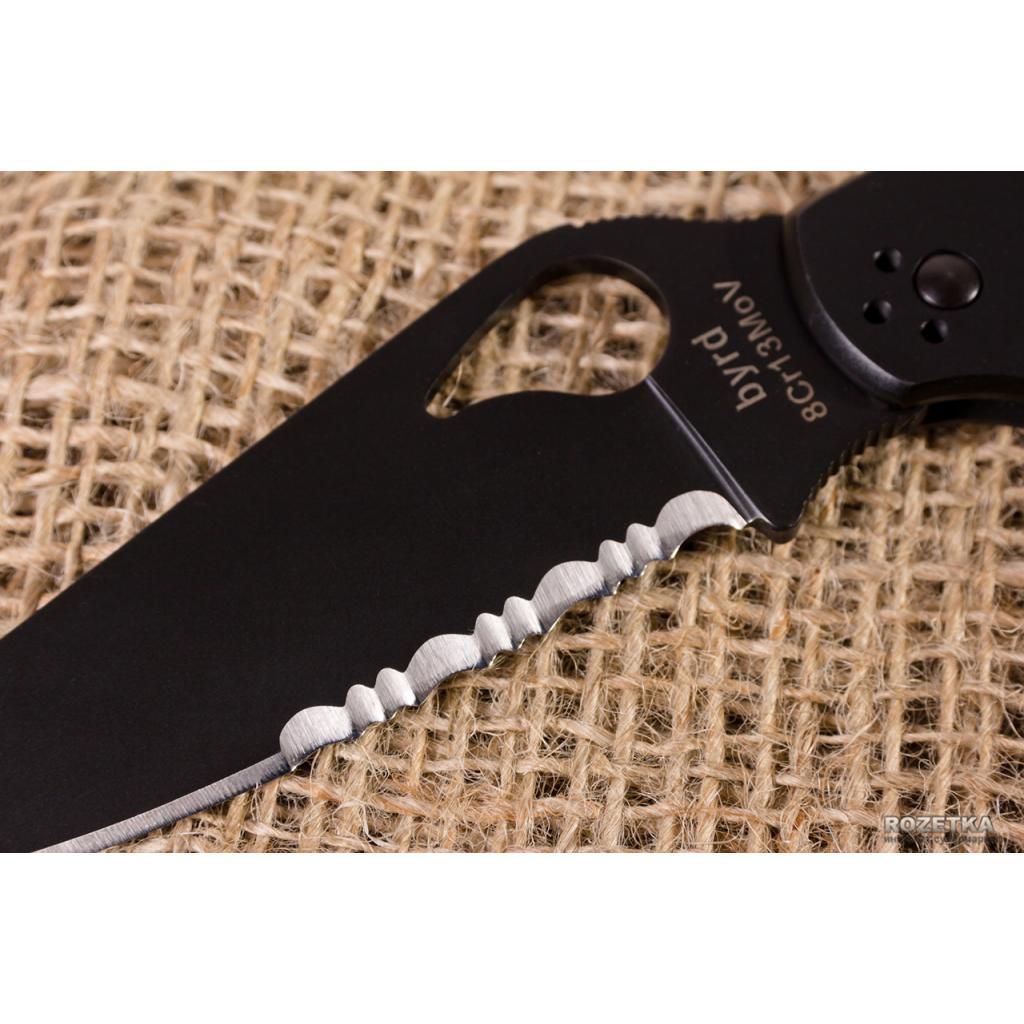Ніж Spyderco Byrd Cara Cara 2 Black, полусеррейтор (BY03BKPS2) - зображення 4