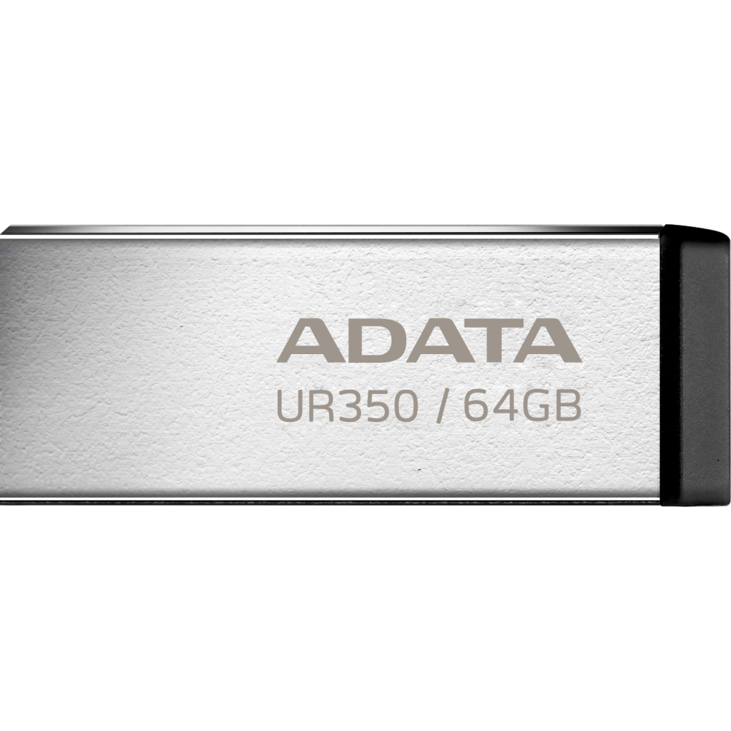 USB флеш накопичувач ADATA 64GB UR350 Silver-Black USB 3.2 (UR350-64G-RSR/BK) - зображення 1