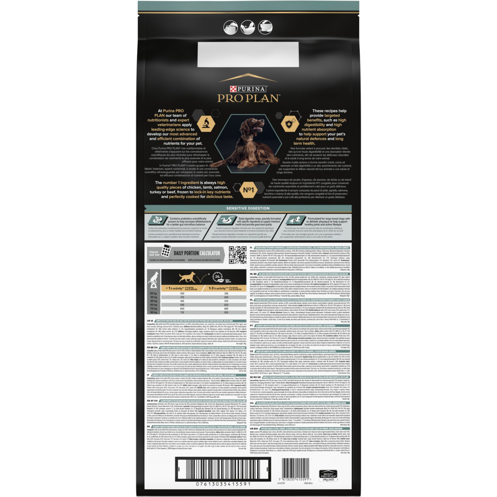 Сухий корм для собак Purina Pro Plan Large Athletic Adult 2+ Sensitive Digestion Для великих порід атлетичної статури З ягням 14 кг (7613035415591) - зображення 3