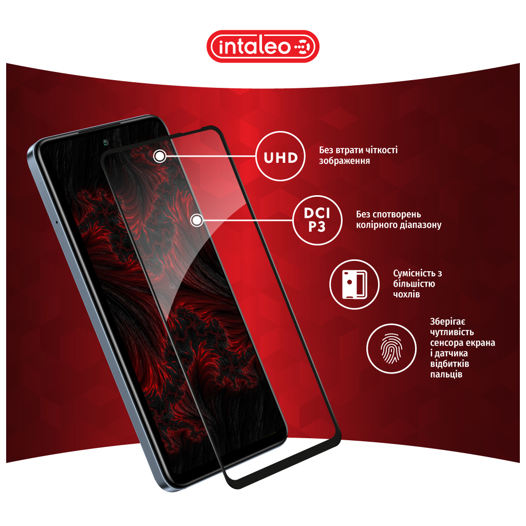 Скло захисне Intaleo Full Glue Infinix Smart 8 Black (1283126589621) - зображення 4