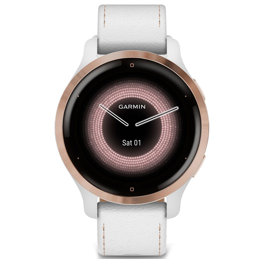 Смарт-годинник Garmin Venu 2S, Rose Gold + White, Leather (010-02429-23) - зображення 2