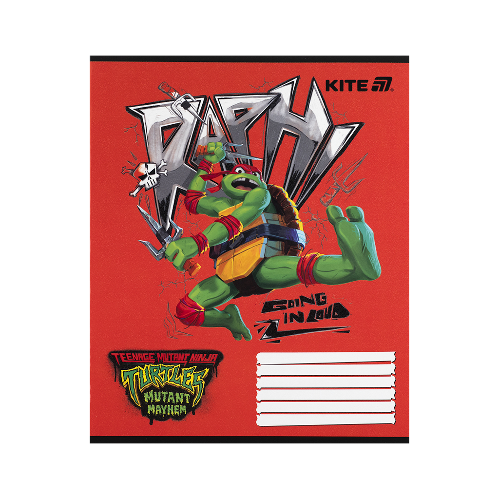 Зошит Kite Ninja Turtles, 12 аркушів, коса лінія (NT25-235) - зображення 6