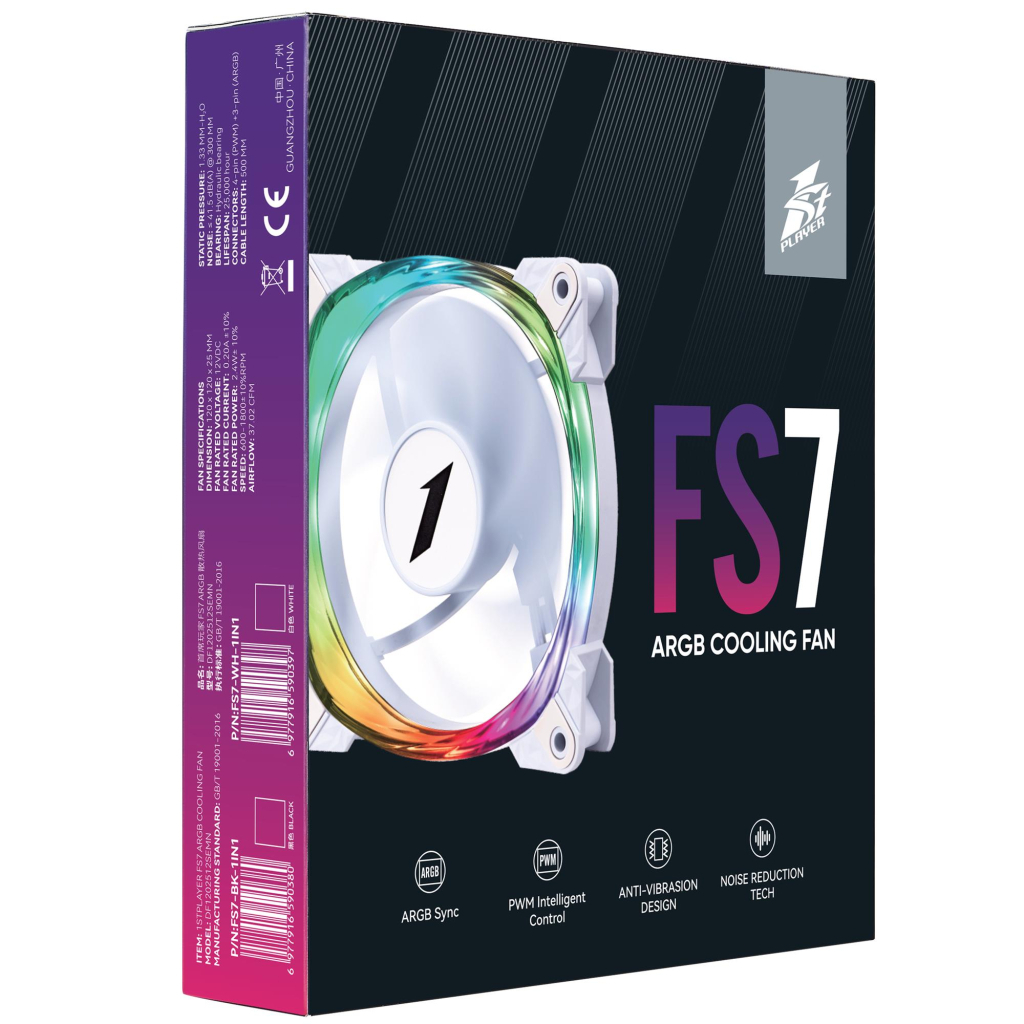 Кулер до корпусу 1stPlayer FS7 White (FS7-WH-1IN1) - зображення 10