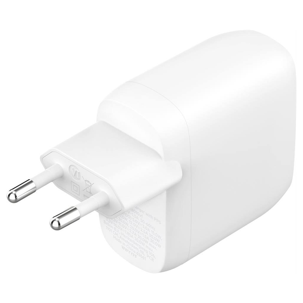 Зарядний пристрій Belkin 30W 2хUSB-С PD PPS white (WCB010VFWH) - зображення 2