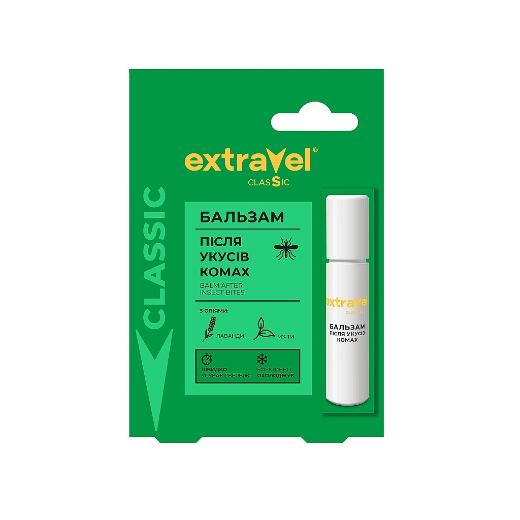 Засіб після укусів комах Extravel Classic Бальзам роликовий 7 мл (4820184442344) - зображення 1