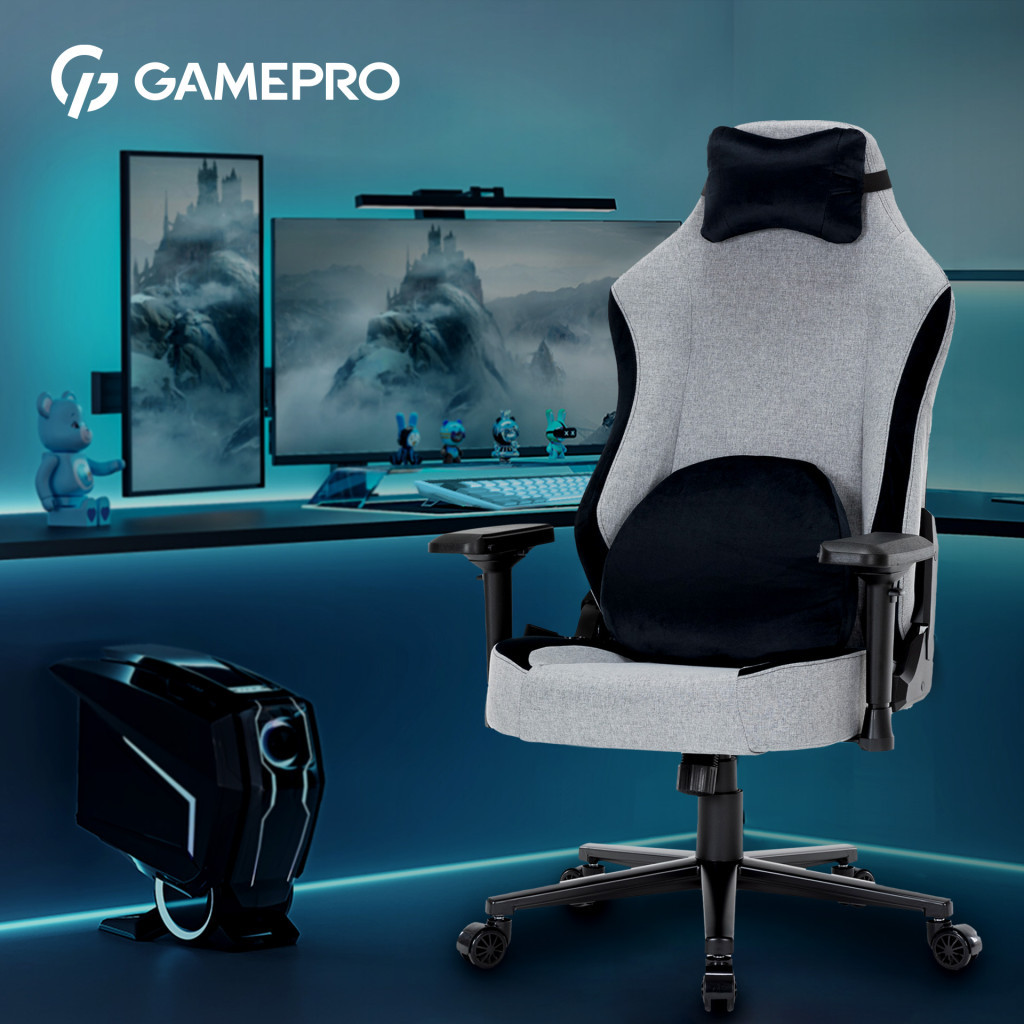 Крісло ігрове GamePro GC715DG Linen fabric Dark grey (GC715DG) - зображення 9